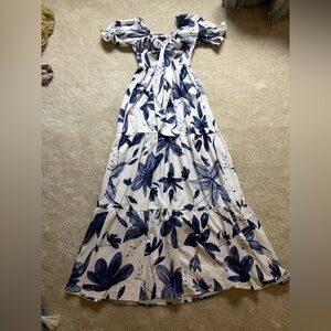 Blue and White Smocked Dress